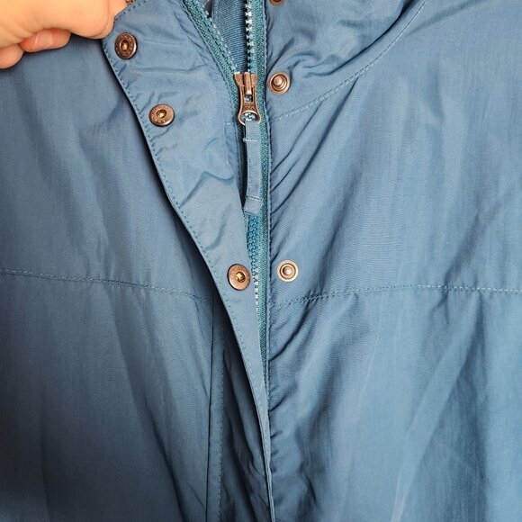 LL Bean Women 1X Blue Nylon Shell‎ Polyester Line Full Zip Snap Coat Plus Size - Picture 5 of 7